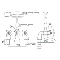 Sbordoni Etruria Смеситель для ванны на 2 отверстия, цвет: черный никель
