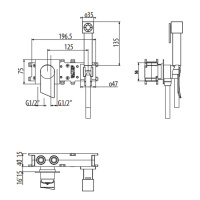 GATTONI Kubik Гигиенический душ со встроенным смесителем, цвет: хром