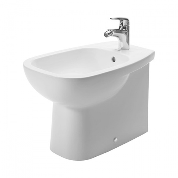 Duravit D-Code Биде напольное, пристенный вариант,с перел., с 1 отв. под смес., 36x56см, Цвет: Белый