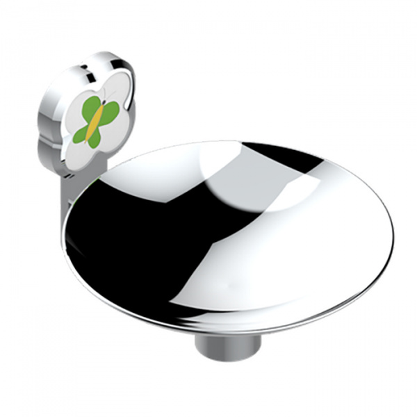 THG CAPUCINE VERT DECOR PLATINE Мыльница подвесная ø150 мм., декор зеленый, цвет: хром