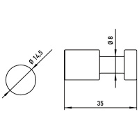 Emco Polo Крючок подвесной, 35mm, цвет: хром