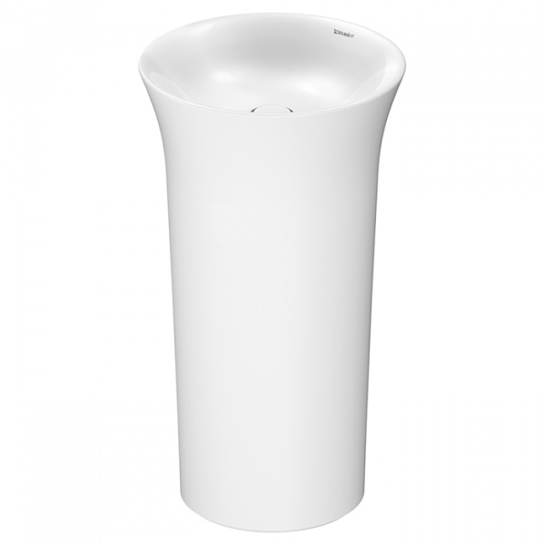 Duravit White Tulip Раковина напольная Ø50см, без перелива, без отв., WonderGliss, сифон, слив в стену, цвет: белый