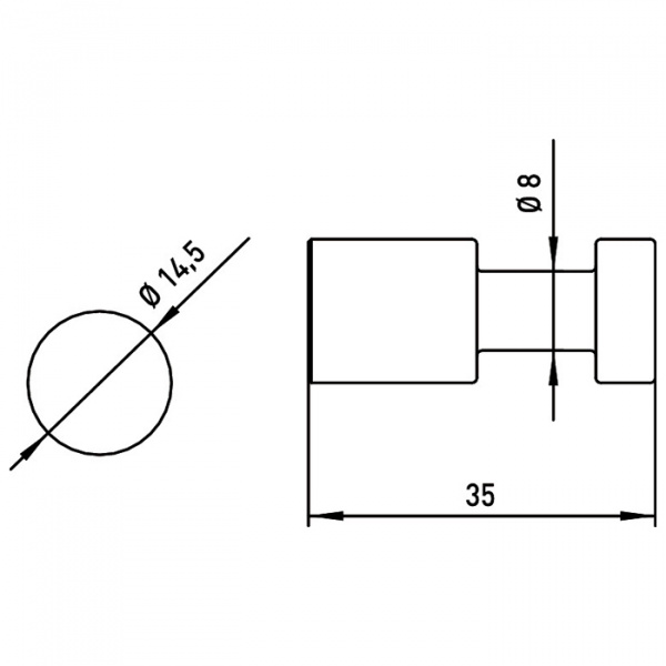 Emco Polo Крючок подвесной, 35mm, цвет: хром