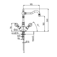 Carlo Frattini Elizabeth Chic Смеситель на раковину с вращающимся изливом, ручки Swarovski, цвет: хром