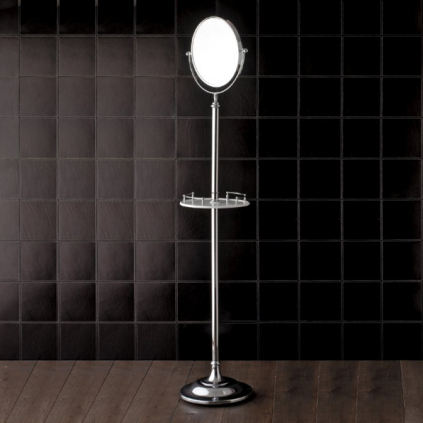 Devon&Devon Single Полочка с зеркалом на подставке, d29см, цвет: хром