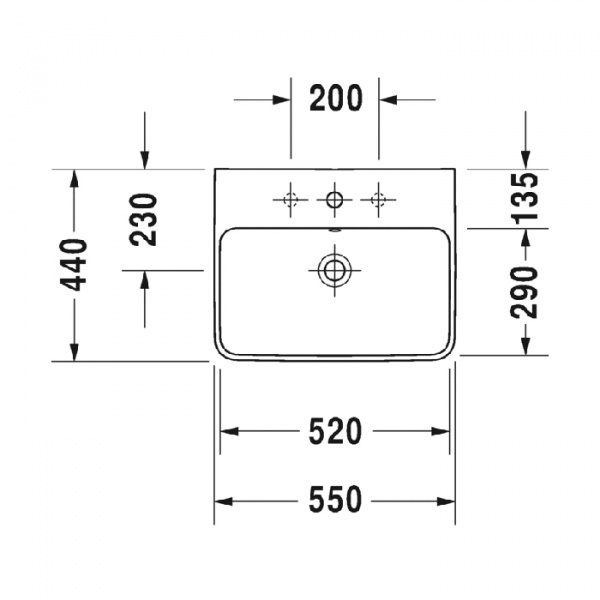 Duravit ME by Starck Раковина 55x44 см, 1 отв., цвет: белый