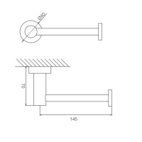 Carlo Frattini Spillo Tech Держатель туалетной бумаги, основание &quotX", подвесной, цвет: хром
