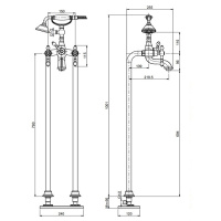 Carlo Frattini Epoque, Смеситель напольный для ванны с душевым комплектом, цвет: Хром