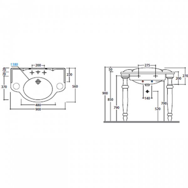 Globo Paestum Раковина подвесная 90х56см с 1 отв. под смеситель, с комплектом креплений, цвет: Field A35 и ножки золото