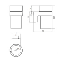 EMCO Mundo Стакан подвесной прозрачное стекло, цвет: хром