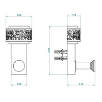 THG Paradise Крючок подвесной, длинный, цвет: хром/хрусталь