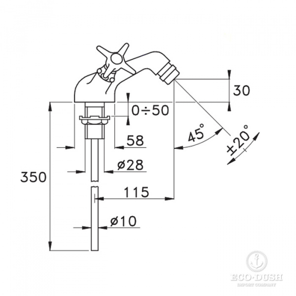 Stella Italica Смеситель для биде на 1 отверстие 3602, цвет: хром