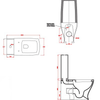 Artceram JAZZ унитаз моноблок 69х36см слив универсальный , с креплением, цвет: черный/хром, сиденье на выбор