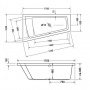 Ванна акриловая Duravit (Дуравит), 170х100 асимметричная, встраиваемая