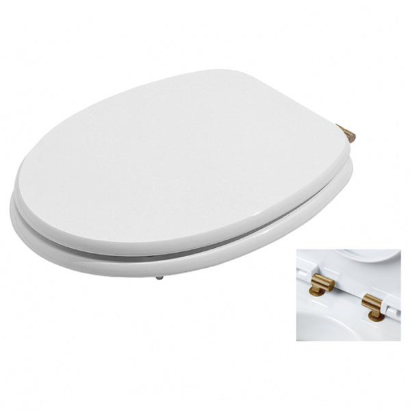 AZZURRA CHARME сиденье для унитаза, с микролифтом, цвет: белый/бронза