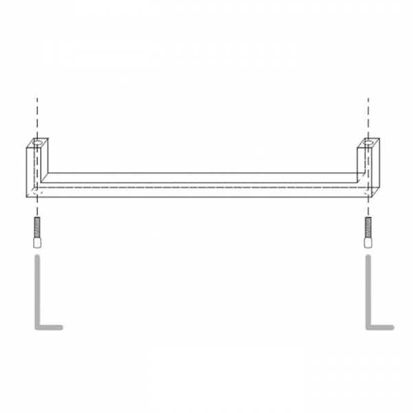 Kerasan Cento Полотенцедержатель 37.5cм, фронтальный для раковин, цвет: хром
