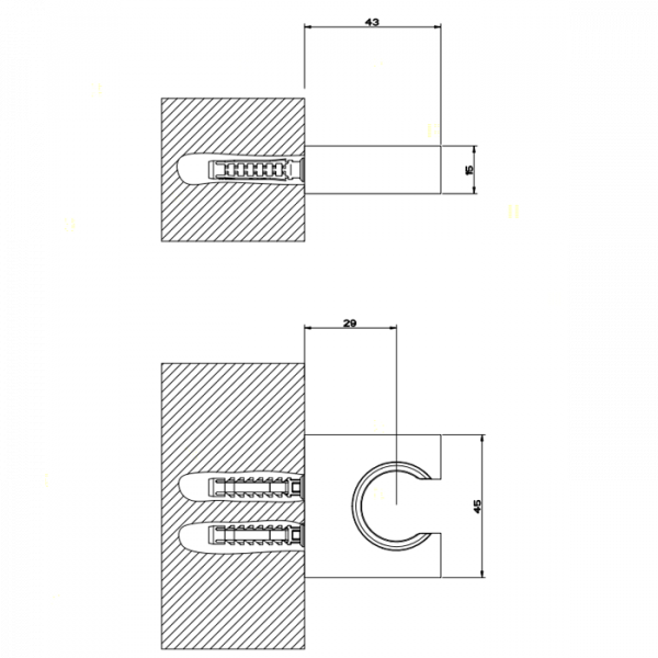 Gessi Rettangolo Держатель неподвижный для душевой лейки, цвет: хром