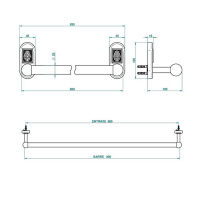THG Oceania Полотенцедержатель 90см., подвесной, цвет: хром