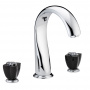 THG Petale de Cristal noir Смеситель для ванны, 3 отв., цвет: хром/черный хрусталь