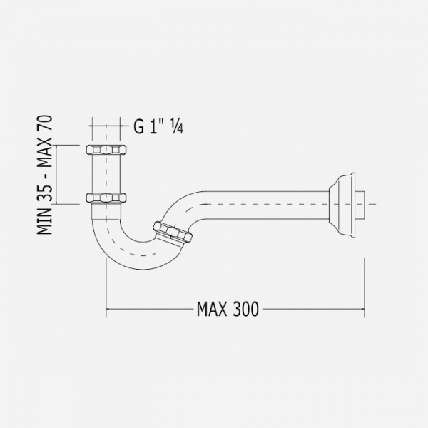 Devon&Devon сифон s-образный 1¼”, цвет: светлое золото