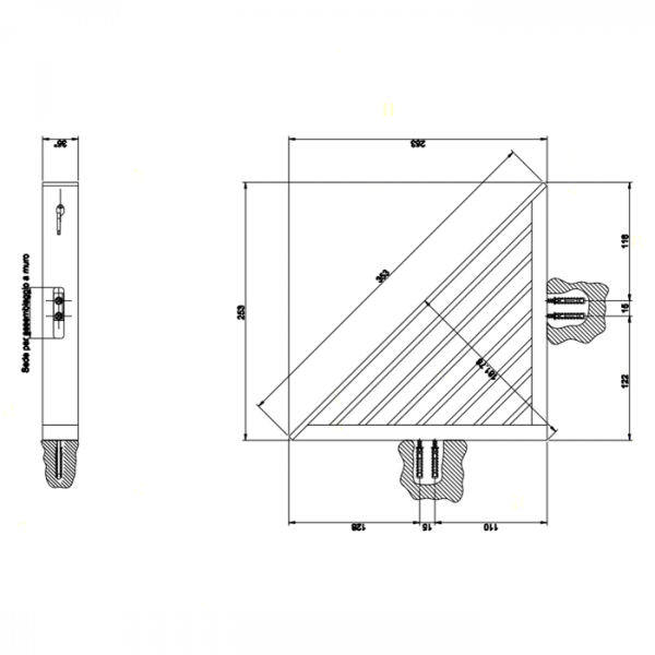 Gessi Rettangolo Полочка-решетка угловая для ванны или душа, подвесной, цвет: хром