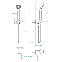 THG Nihal Porcelaine Ivoire Душевой комплект с ручным душем, держатель с подводом воды и шланг 1500 мм., цвет: Soft gold