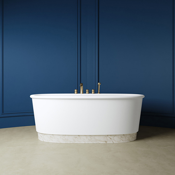 Devon&Devon Holiday Ванна 175.7х66.5х89.7 см, из WHITE TEC PLUS, с донным клапаном с крышкой из WHITE TEC (цоколь белый), отдельностоящая