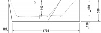 Ванна акриловая Duravit Paiova 190x140 нестандартная правая, пристенная