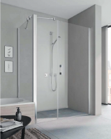 KERMI Pega Душевой угол 140x90х200см., серебро+прозрачное стекло+Kermiclean