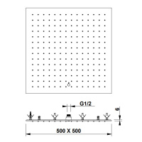 Bongio Soffioni Верхний душ 500х500 мм, цвет: хром
