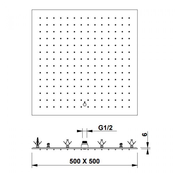 Bongio Soffioni Верхний душ 500х500 мм, цвет: хром