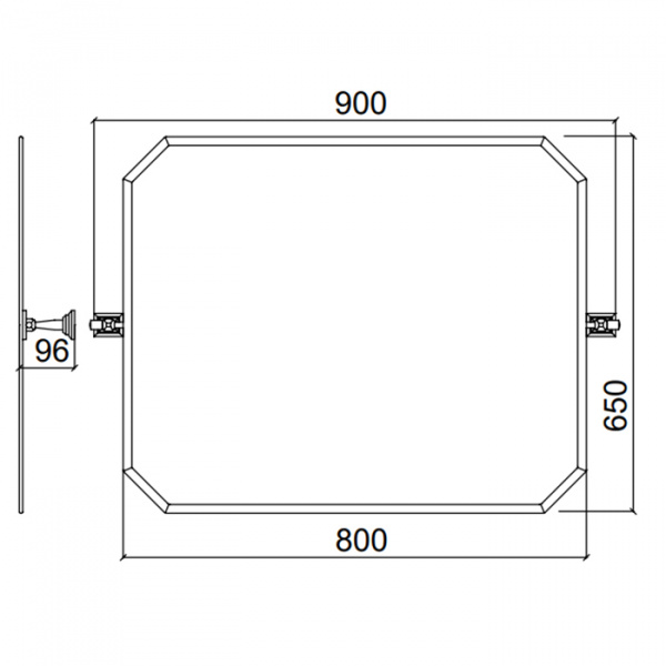 Sbordoni Diamante Зеркало 90х65см, цвет: никель