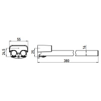 EMCO Logo2 Держатель полотенец, двойной, поворотный, 38см, подвесной, цвет: хром