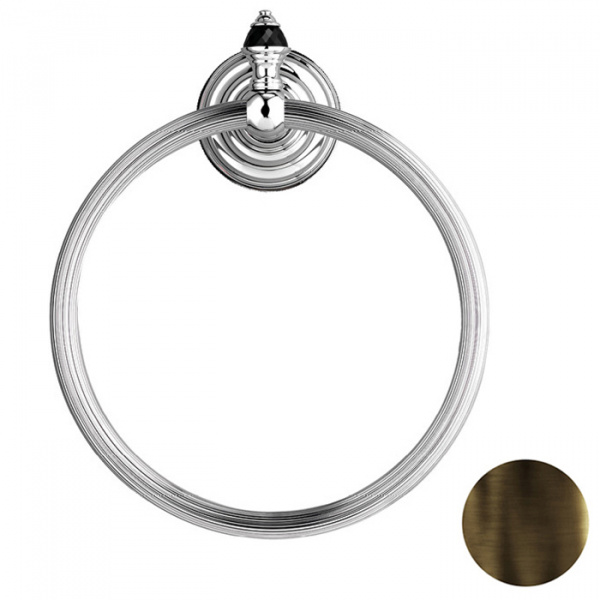 Devon&Devon Black Diamond Полотенцедержатель - кольцо 21см., подвесной, цвет: черный/бронза