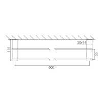 Fima Carlo Frattini Quadra Полотенцедержатель двойной 60см, подвесной, цвет: хром