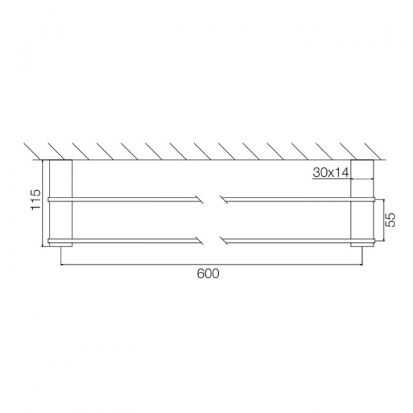 Fima Carlo Frattini Quadra Полотенцедержатель двойной 60см, подвесной, цвет: хром