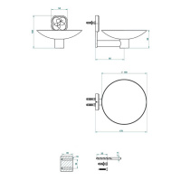 THG CAPUCINE VERT DECOR PLATINE Мыльница подвесная ø150 мм., декор зеленый, цвет: хром