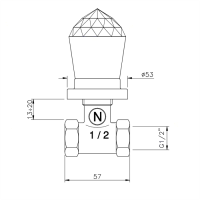 Nicolazzi Cristallo Запорный вентиль 1/2", цвет: хром