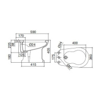 Sbordoni Masaccio Биде напольное 58х36см, цвет: белый