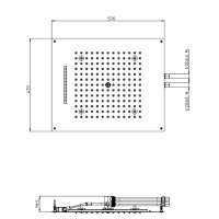 BOSSINI DREAM/2 Верхний душ 570 x 470 мм, с 4 LED RGB, 2 режима (дождь, водопад) блок питания/управления, Cromoterapia, цвет: хром