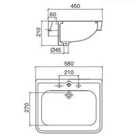 Sbordoni Neoclassica Раковина 58х45 см, 1 отв., цвет: белый