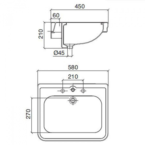 Sbordoni Neoclassica Раковина 58х45 см, 1 отв., цвет: белый