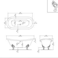 Devon&Devon Cherie Copper Effect Ванна чугунная отдельностоящая 168.5х76х68см