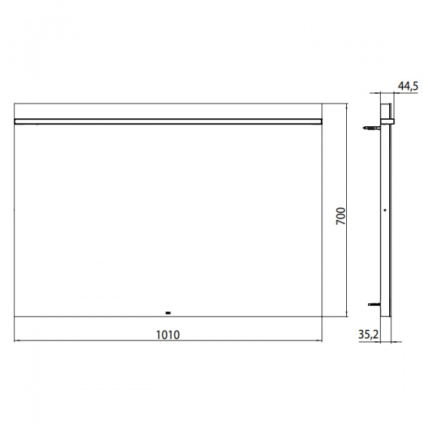 EMCO Зеркало со LED подсветкой, B101xH70см