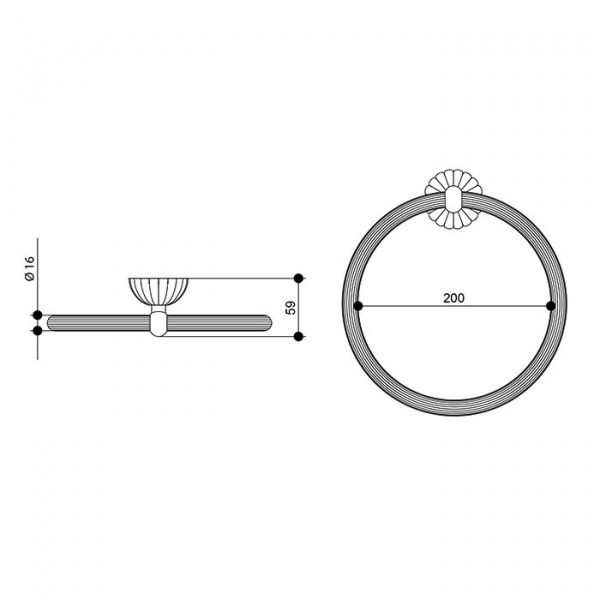 Bongio Radiant Полотенцедержатель-кольцо 20см., подвесной,  цвет: золото 24к.