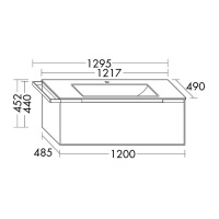 Burgbad Yso Комплект подвесной мебели 129.5x49x45 см, цвет: белый матовый