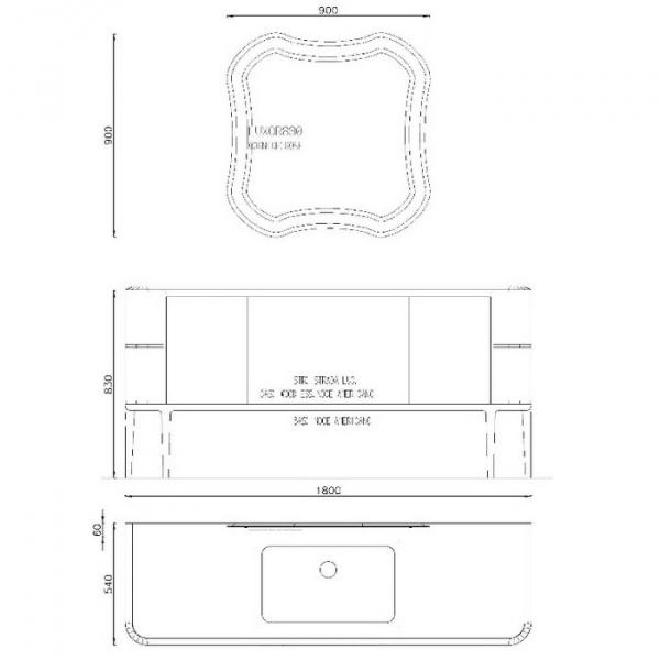 Antonio Lupi ILBagno Комплект мебели: тумба напольная с раковиной 180x54см, мраморная столешница, зеркало, цвет: Strada lucido/Rose/хром