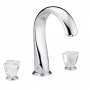 THG Pуtale de cristal clair Смеситель для ванны, 3 отв., цвет: хром/прозрачный хрусталь