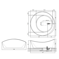 Antonio Lupi Dune Ванна отдельностоящая 172х168х64.5см