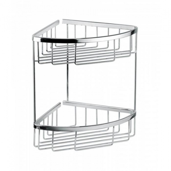 Полочка двойная угловая Bongio, подвесной, цвет: хром